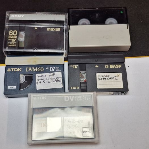 Mixed Lot of 5 Vintage MiniDV Camcorder Video Tapes - Sony, TDK, Maxell, BASF