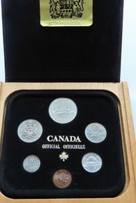 Canada coins set ( 6 coins ) official 1980 wood case BUNC