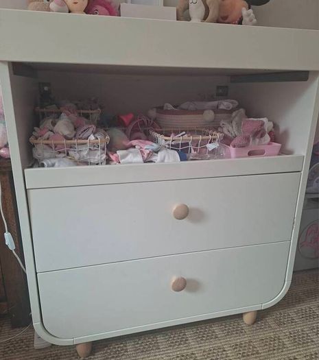 IKEA MYLLRA Changing table (baby) with drawers, white