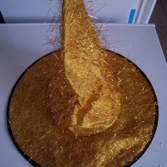 Kids - Gold Tinsel Witches Shimmering Hat