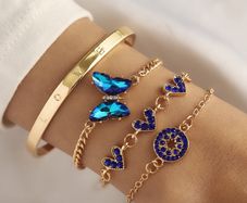 Set of 4 bracelets butterfly Love