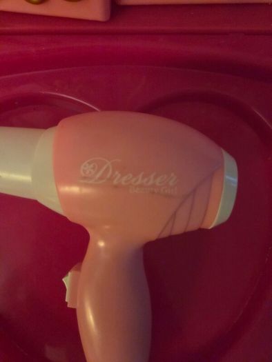 Child's chair, vanity set and barbie sound book