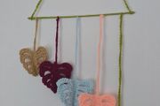 Handmade crochet leaf wall hanging