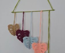 Handmade crochet leaf wall hanging