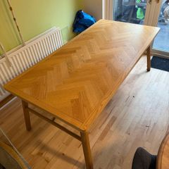 Oak Herringbone Dining Table