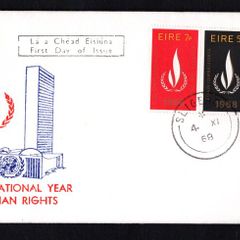 1968 Ireland International Human Rights Year Commemorative Stamps Illustrated First Day Cover (FDC) with Sligeach (Sligo) Steele cancel