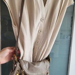 DUNNES linen mix long line button front dress Sz 12 UK - Bnwot