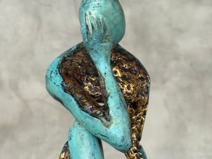 Man Deep In Thought (35cm) - Patinated Bronze