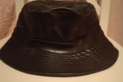 Faux leather unisex bucket hat