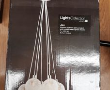 JAX Chrome plated 7 light pendant with crackle effect glass shades