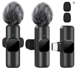 K60 Wireless Lavalier Microphone - Mini Clip-On Mic for iPhone, Type-C Android & Laptop (USB-C) - 08311