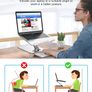 Laptop Stand, Ergonomic Foldable Computer Stand with Adjustable Height, Ventilated Aluminium Alloy Laptop Riser Desktop Book Stands Compatible with MacBook Air Pro Image 2