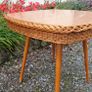 Very Rare Mid Century Wicker Table Image 2