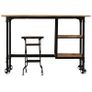 Desk with Folding Stool Solid Mango Wood 115x50x76 cm Image 4