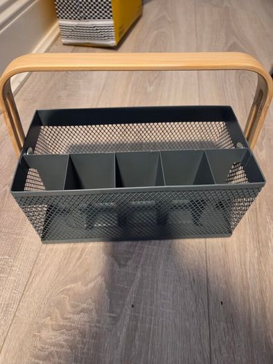 baskets and mirror