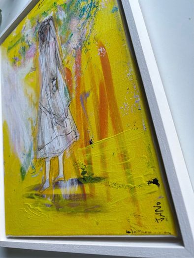 Framed Original Painting Eclectic Art Dublin Wedding Dress Art Bridal Original Art - Fashion Art - Couture Bride - Irish Figurative Art