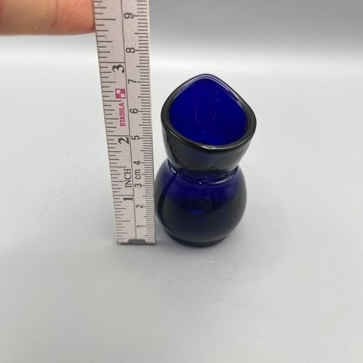 Antique Wood Bros Cobalt Blue Glass Eye Bath Wash Cup Made in England VGC