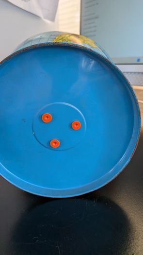 Vintage USSR Era World Globe Orange Meridian International Flag Base