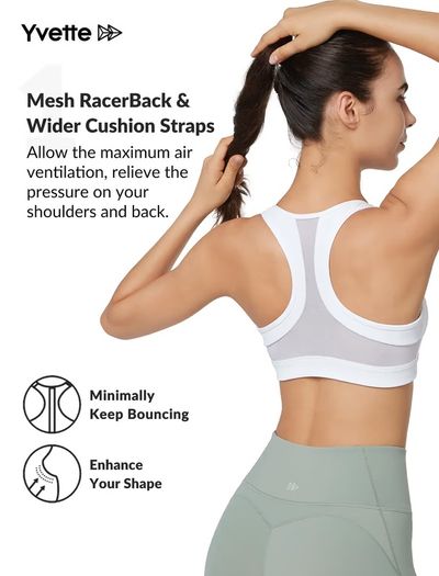 Brand new Women's High Support Front-Closure Sports Bra Wide Straps Unpadded