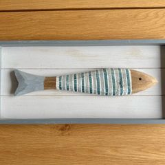 Wooden fish frame decoration, perfect condition