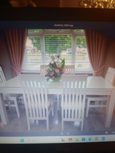 Table and six chairs