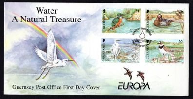 2001 Guernsey Europa: Water a Natural Treasure Commemorative Stamps Official First Day Cover (FDC)