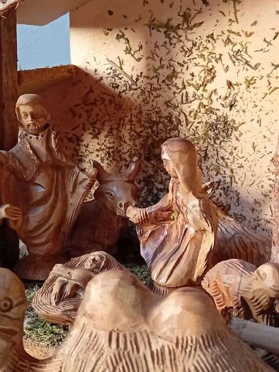 Wooden Nativity Crib Set