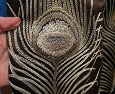 Luxury embroidered peacock feather curtains- fully lined, thermal curtains
