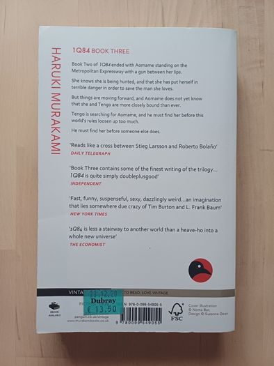 IQ84 by Haruki Murakami (Books 1 to 3 Science Fiction Paperback 2009)