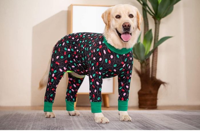 Large Dog Clothes, Elastic Pet Onesie Clothes Protect Joints Anti-hair Anti Licking, Wound Protection Pet Pajamas PJS Dog Jumpsuit For Medium Large Dogs (6-7XL, Black)