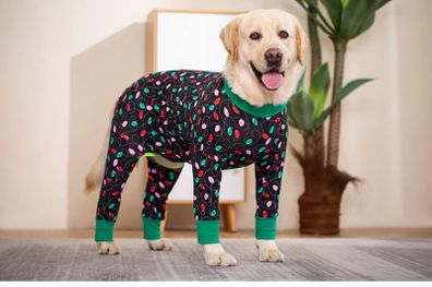 Large Dog Clothes, Elastic Pet Onesie Clothes Protect Joints Anti-hair Anti Licking, Wound Protection Pet Pajamas PJS Dog Jumpsuit For Medium Large Dogs (6-7XL, Black)