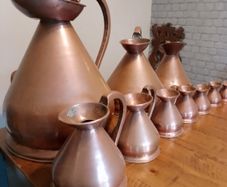 vintage copper measure jug collection