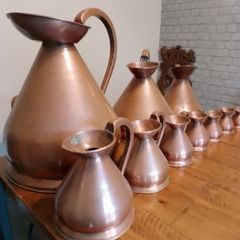 vintage copper measure jug collection