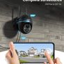2K Wireless Solar Camera,360 Degree Solar Security Camera Outdoor with 15000mAh Rechargeable Battery Powered,PTZ WiFi CCTV Camera Wireless Outdoor, Pan 355 Degree Tilt 120,PIR Motion Detection (FREE POSTAGE) Image 4