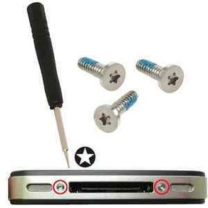 5 Point Star Pentalobe Screwdriver Repair Tool + 3 Screws for iPhone 4 4S 5