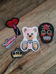 Sew on patches sewing moschino supreme