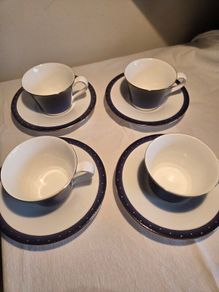 Wedgwood China Midnight design tea cup and saucer duo. Perfect.