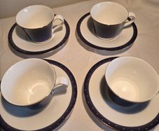 Wedgwood China Midnight design tea cup and saucer duo. Perfect.