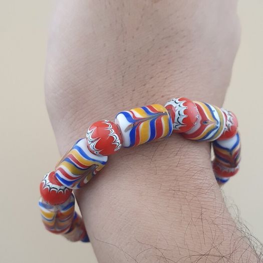 Vintage Venetian Style trade Glass Beads Bracelet
