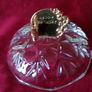 Killarney Crystal Cut Crystal Glass Happy Birthday Lidded Jewelry Dish / Bowl With 22 Carat Gold Cover Handle and Footed Base Finishing Made In Ireland Image 9