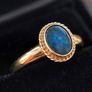 Vintage 9ct Gold Blue Cabochon Ring New Old Stock Image 3