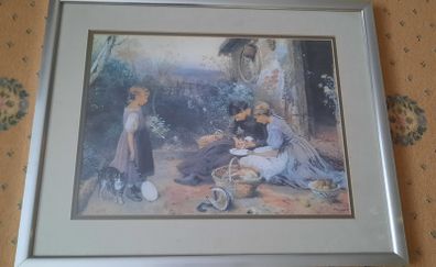 Framed Print 'The New Arrival' by Myles Birket Foster