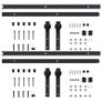 Sliding Door Hardware Kits 2 pcs 200 cm Steel Black Image 3