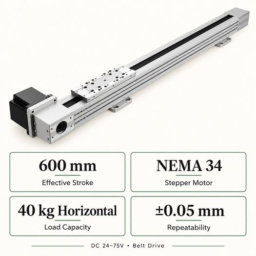 600mm CNC Linear Actuator with NEMA 34 Stepper Motor