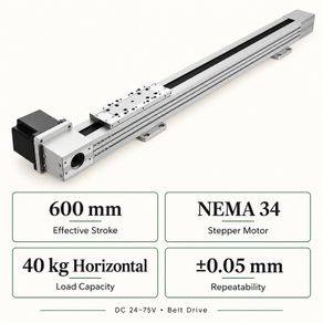 600mm CNC Linear Actuator with NEMA 34 Stepper Motor