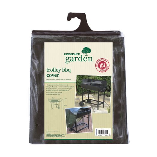 BBQ Cover. Waterproof, tough UV treated woven PE fabric with tie-down cord. COV102