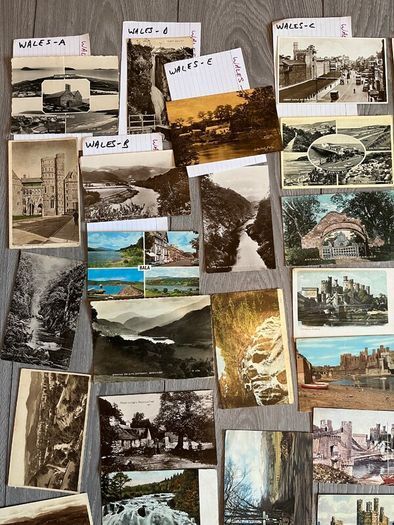 Vintage Postcards of Wales x 77. 2 FOR 1 EURO. 30 QUID THE LOT