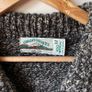 Aran Crafts Ireland Wool Sweater Men's Medium Grey Tweed Shawl Collar Fleck Image 3