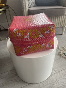Vintage Indian Painted Basket