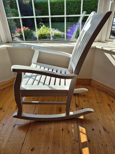 Traditional Wooden Rocking Chair with Fitted Cushion Excellent Condition